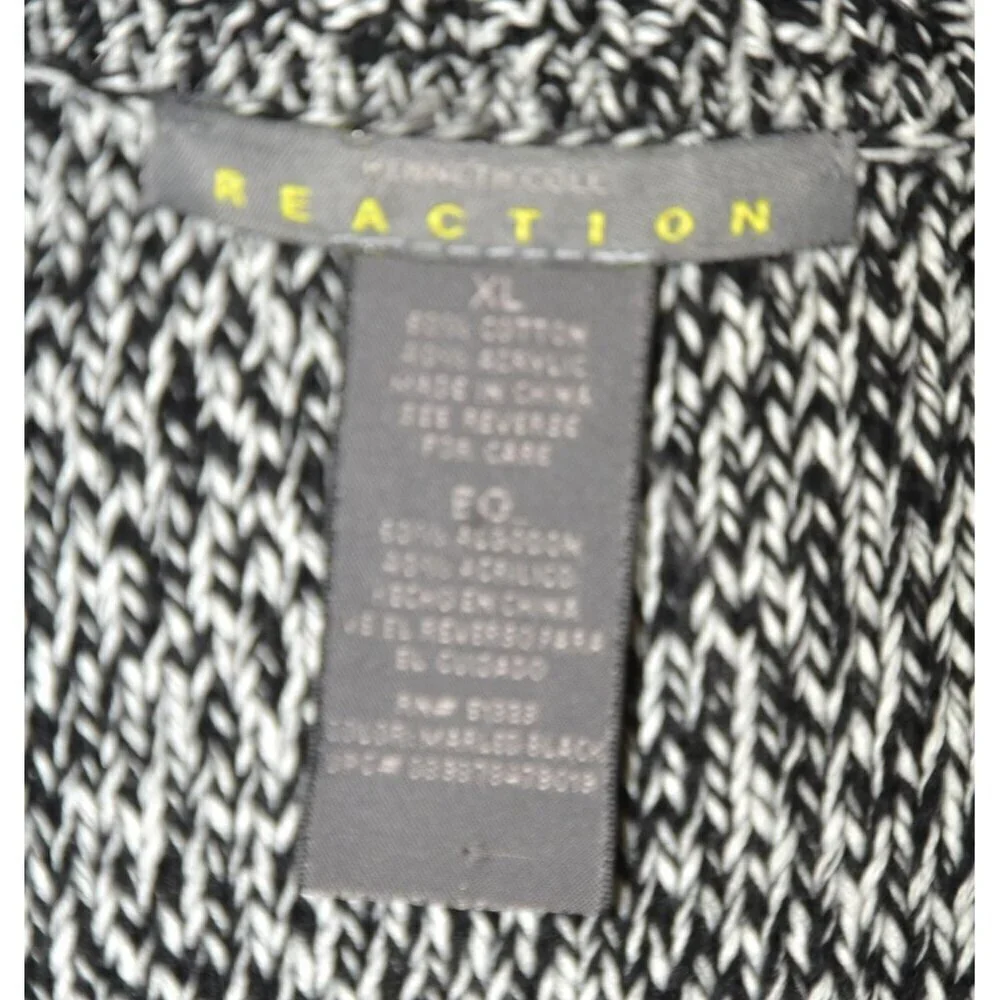 Kenneth Cole Reaction Gray Heathered Ladies XL Short Sleeve Cardigan Chunky Knit